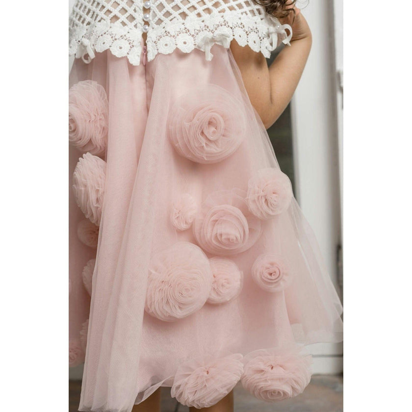 Rosa Pink Tulle Flower Dress