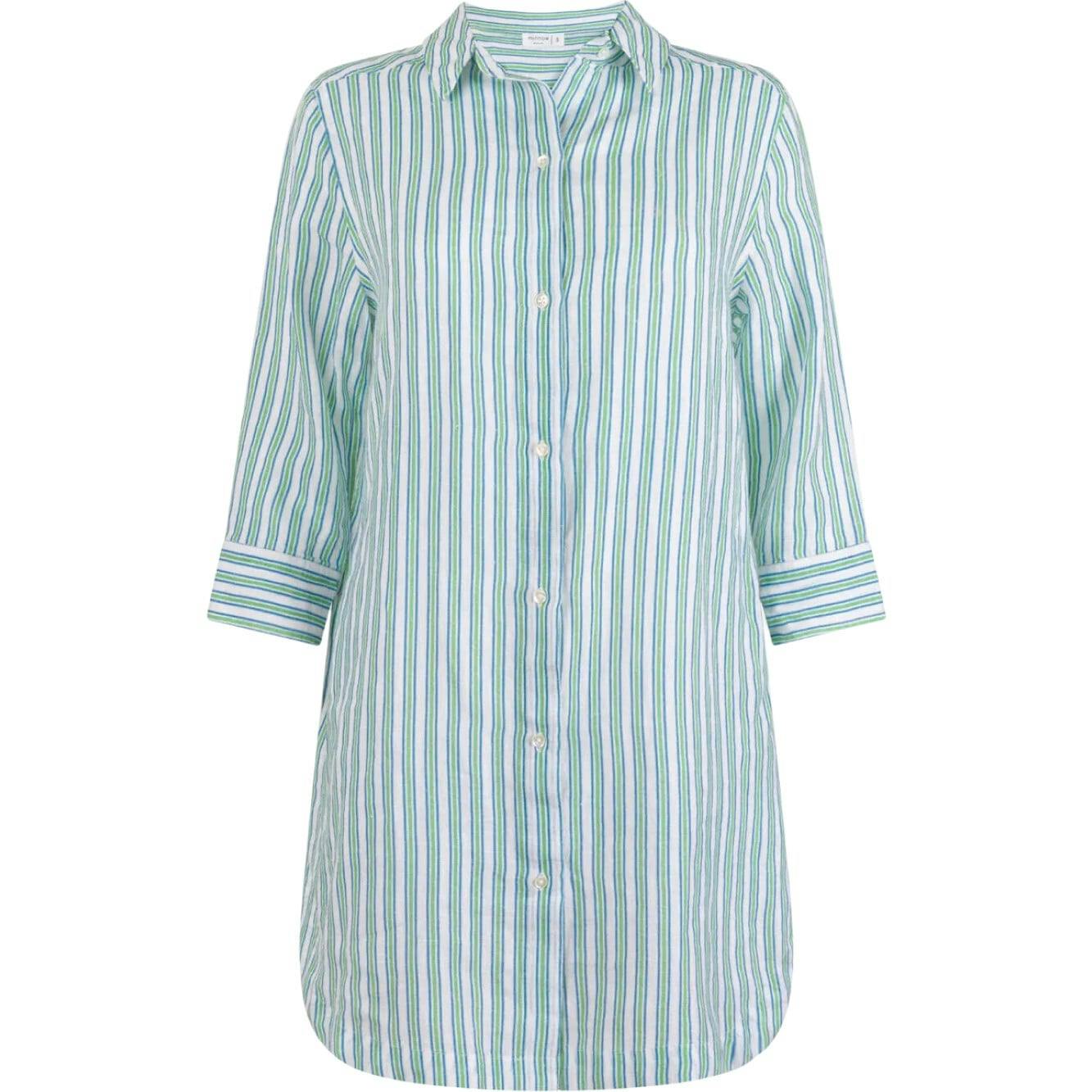 women's tamarin stripe long sleeve button down shirt dress