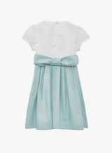 Rose Hand Smocked Dress in Sea Blue