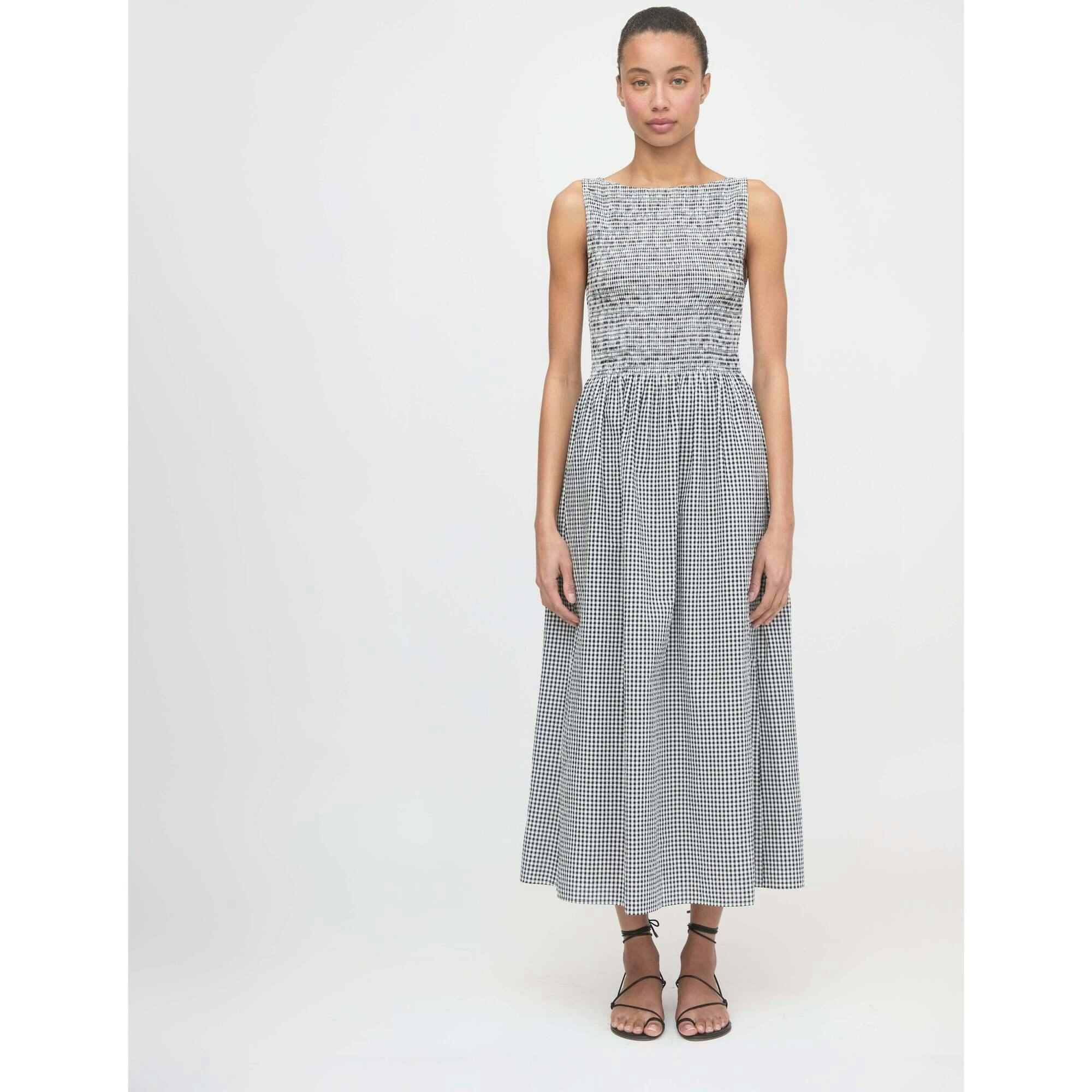 The Cosima Nap Dress - Black/Sand Gingham