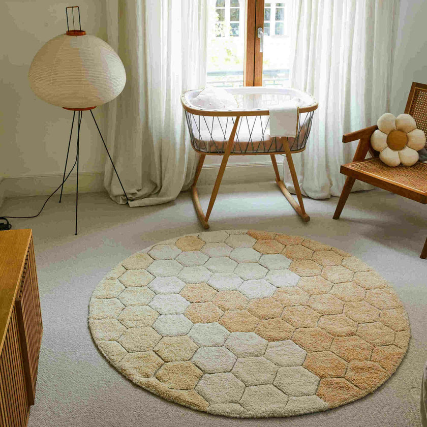 Washable Rug Round Honeycomb - 4' 7"