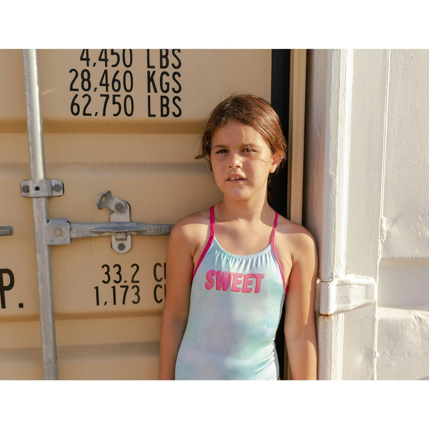 Sweet Tie-Dye One Piece Swimsuit, Multi
