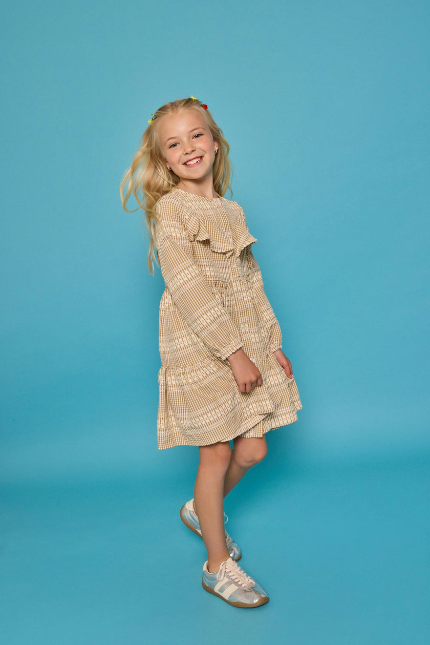 Western Dress - Geneva Gingham Khaki