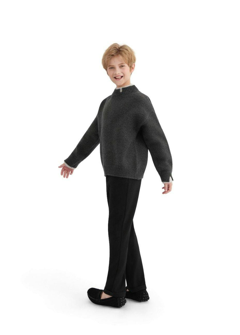 Dark Gray Classic Knit Sweater