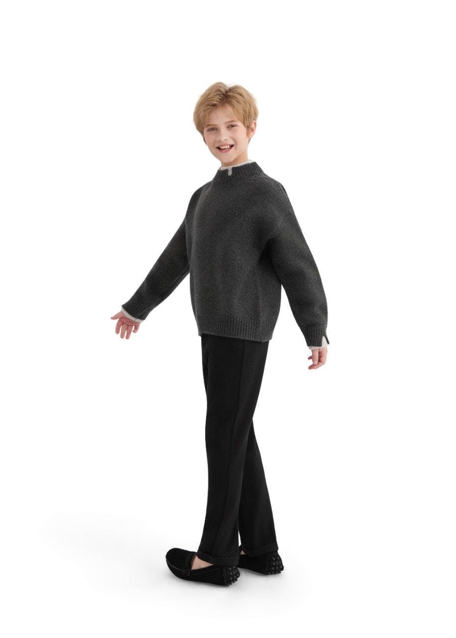 Dark Gray Classic Knit Sweater