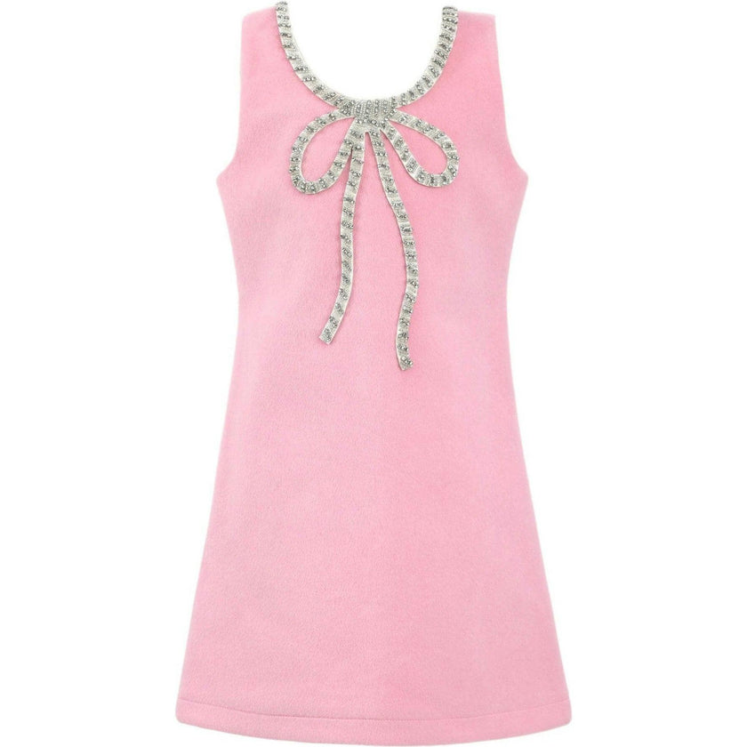 Pink Velvet Bow Princess Dress