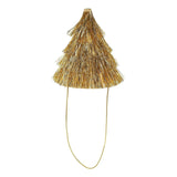 Packed Party Golden Girl Mini Gold Fringe Party Hats Set of 4 - Metallic Gold Fringe Mini Hats with Elastic Strap for Birthdays and Celebrations, One Size