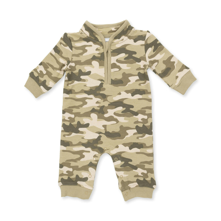 Camo French Terry - Zip Neck Romper