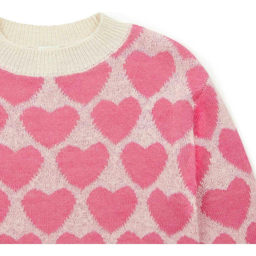 BONTON Lovely Hearts Sweater - Ecru Bonton