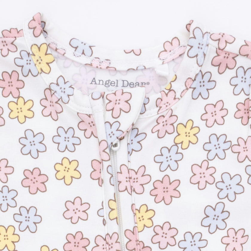 Sarah Floral - 2 Way Ruffle Back Zipper Footie
