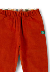 Golden Rainbow Check Reversible Pull On Trousers, Red
