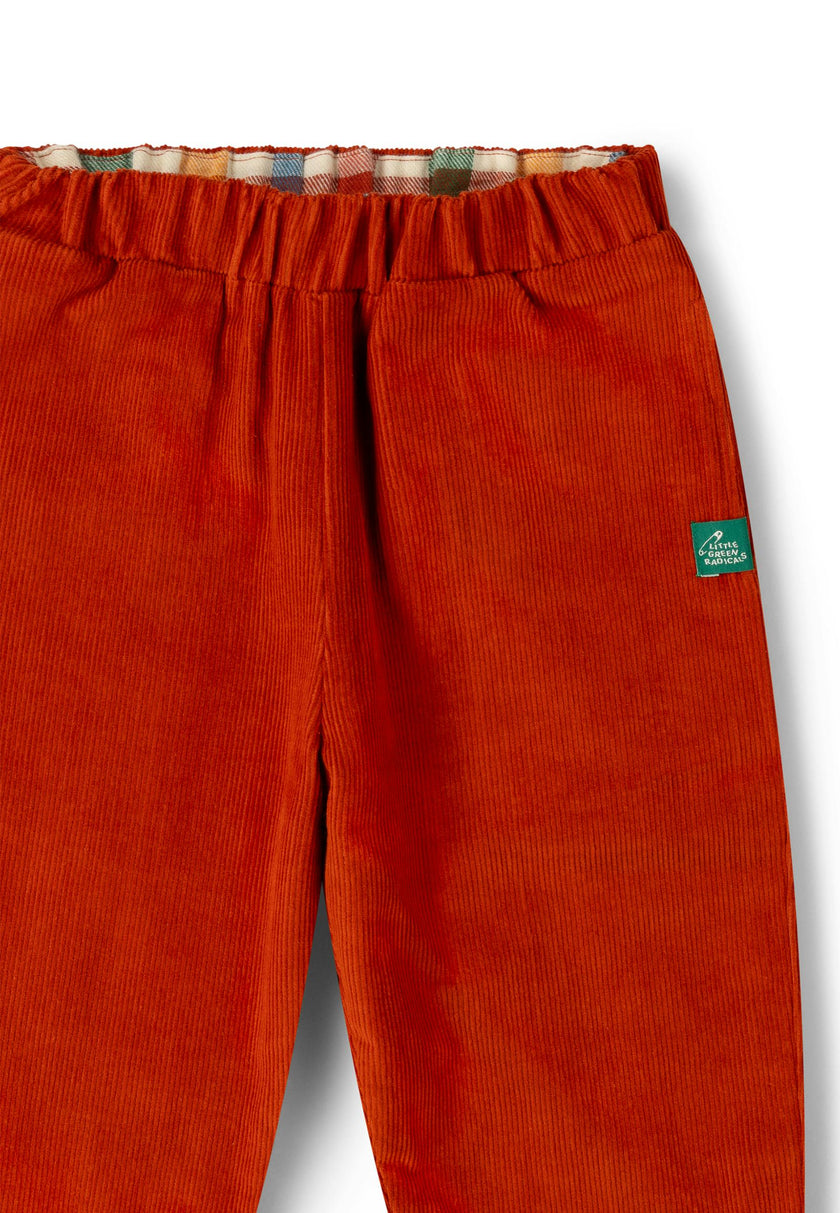 Golden Rainbow Check Reversible Pull On Trousers, Red