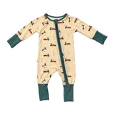 Baby Boy Long Sleeve Zip Romper in Mallard Ducks
