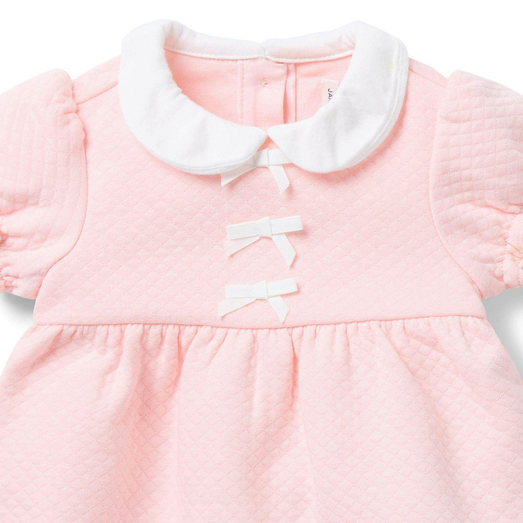 Baby Quilted Bow Matching Set, pink