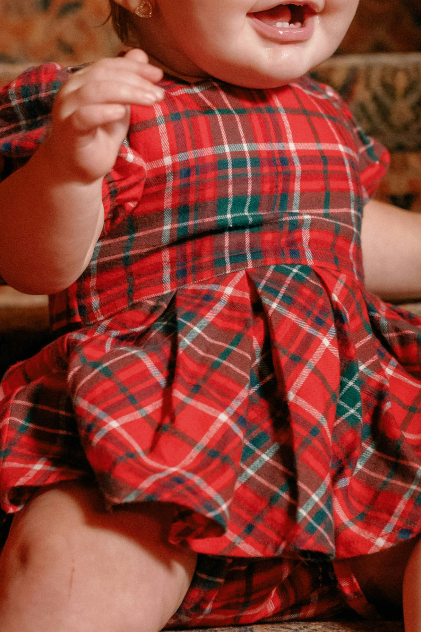 Baby Girl Rosario Dress Set in Christmas Cheer Plaid