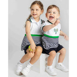 Knit Short Set with Tennis Rackets