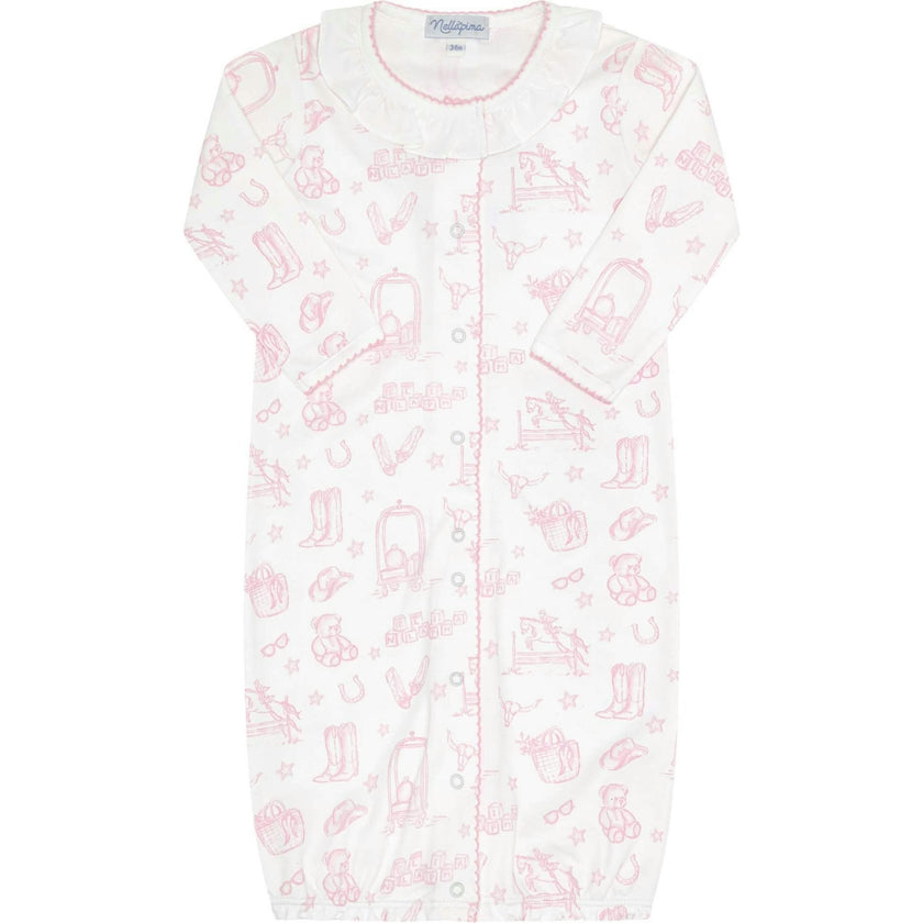Pink Lone Star Toile Converter Gown