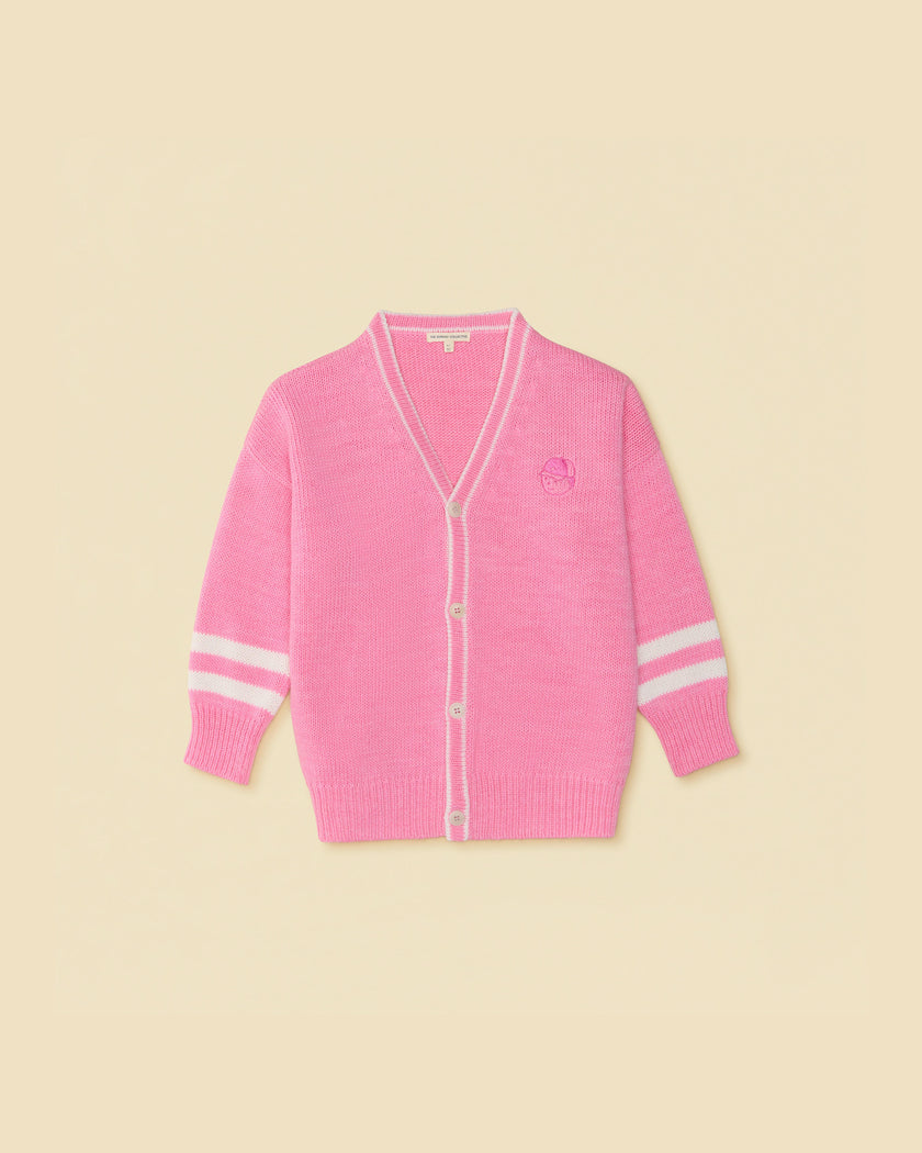 Wool Classroom Cardigan in Bubblegum Pink