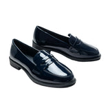 Navy Patent Penny Loafers