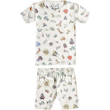 Ultra Soft Short Sleeve Two-Piece Pajama Set, Prints