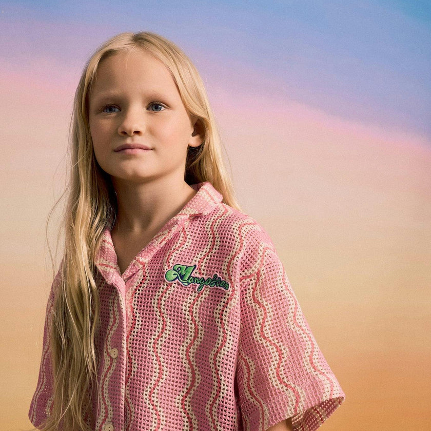 WAVY MESH SHIRT LIGHT PINK