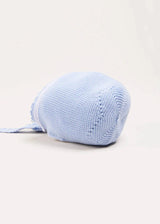 Lace Detail Knitted Bonnet in Light Blue (0-9mths)