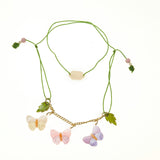 Butterflies Pink Purple Adjustable Necklace