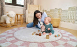 Checkered Charm Washable Round Organic Cotton Rug