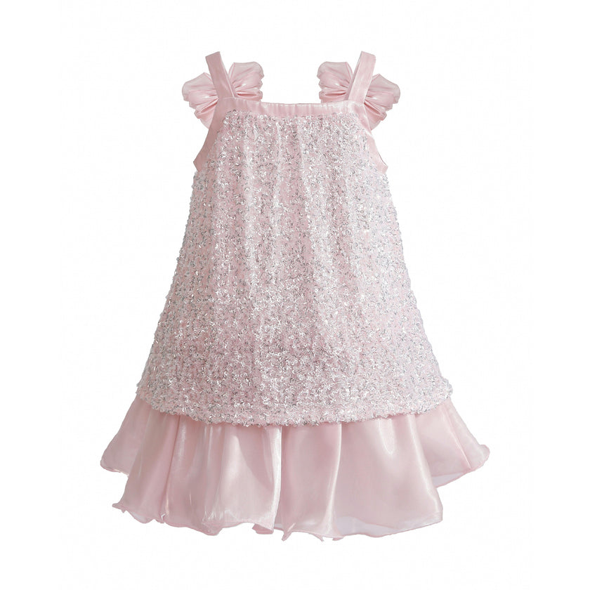 Light Pink Aurielle Beaded Bow Dress