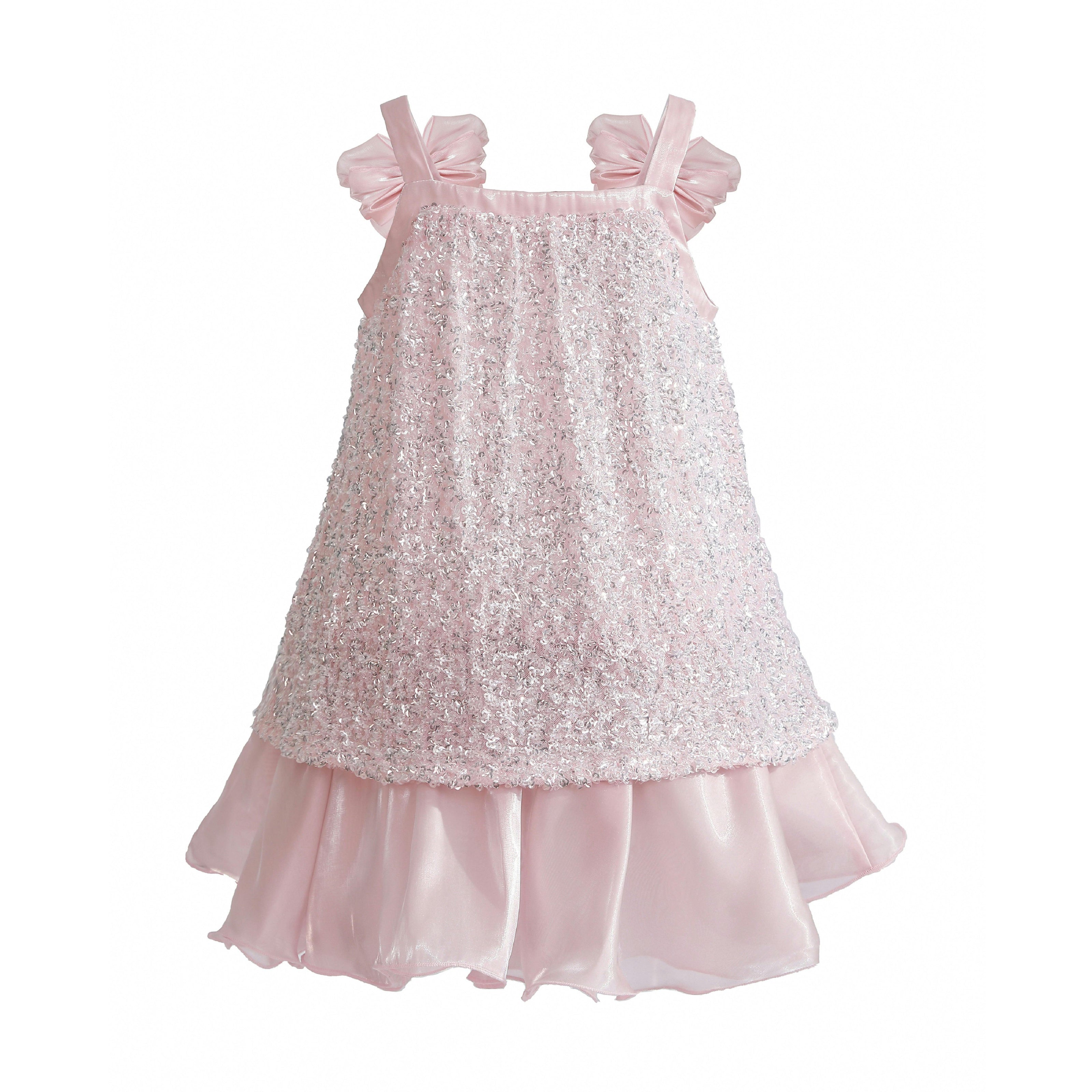 Light Pink Aurielle Beaded Bow Dress