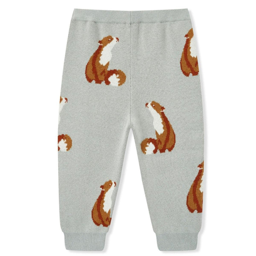 Knitted Birdseye Jacquard Sweatpants