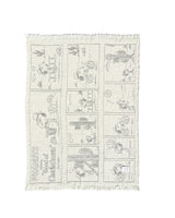 Blanket PEANUTS DESSERT Comic Strip Cotton Black / White 4.25 x 6.5ft