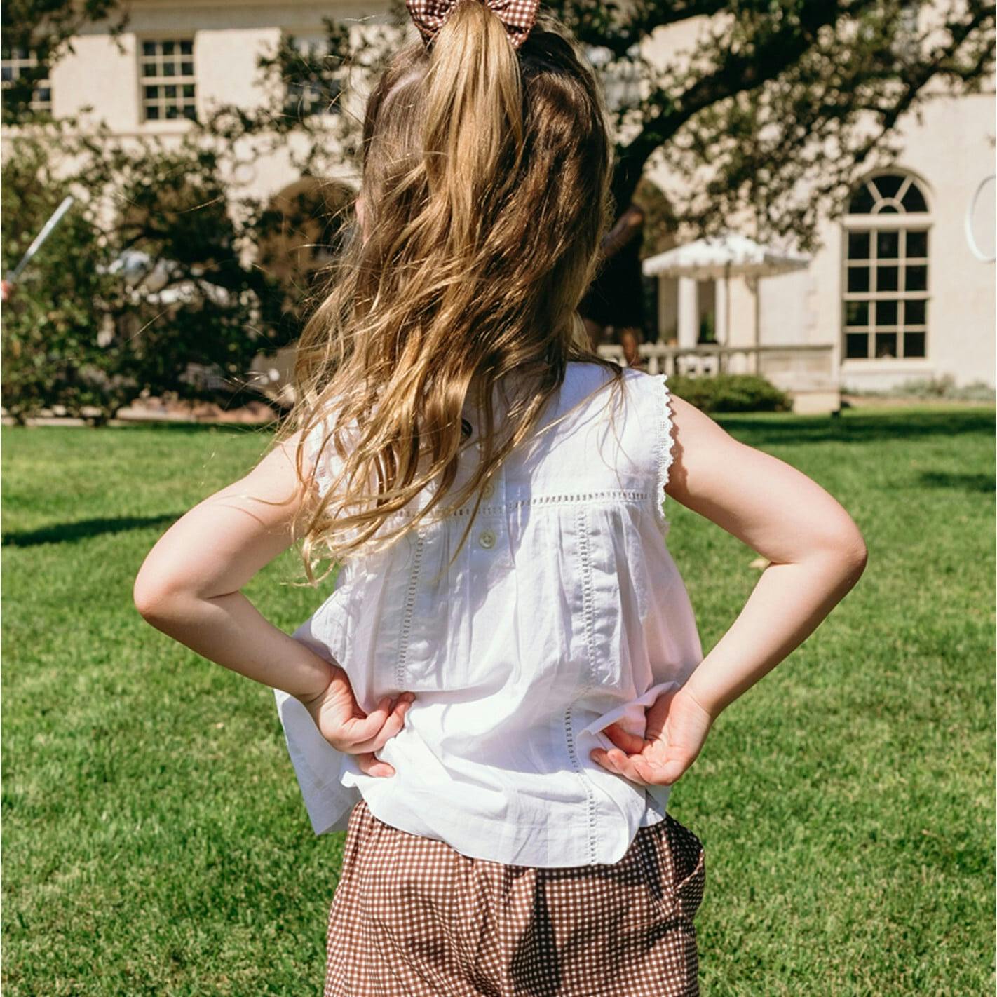 girls white align tank