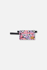 Double Pencil Case Black Retro Flower Print