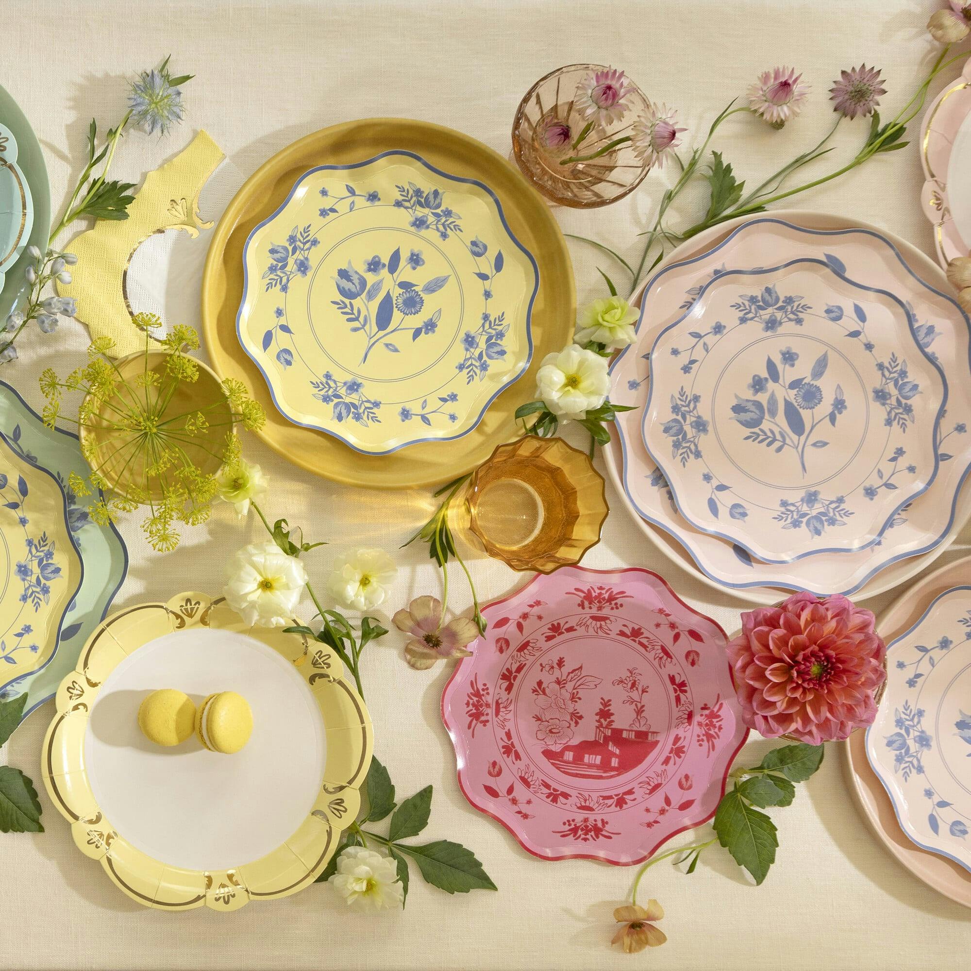 Pink Vintage Botanical Side Plates