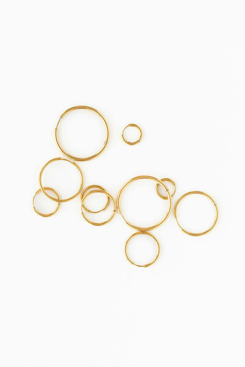 Thin Gold Hoop 8mm Earrings
