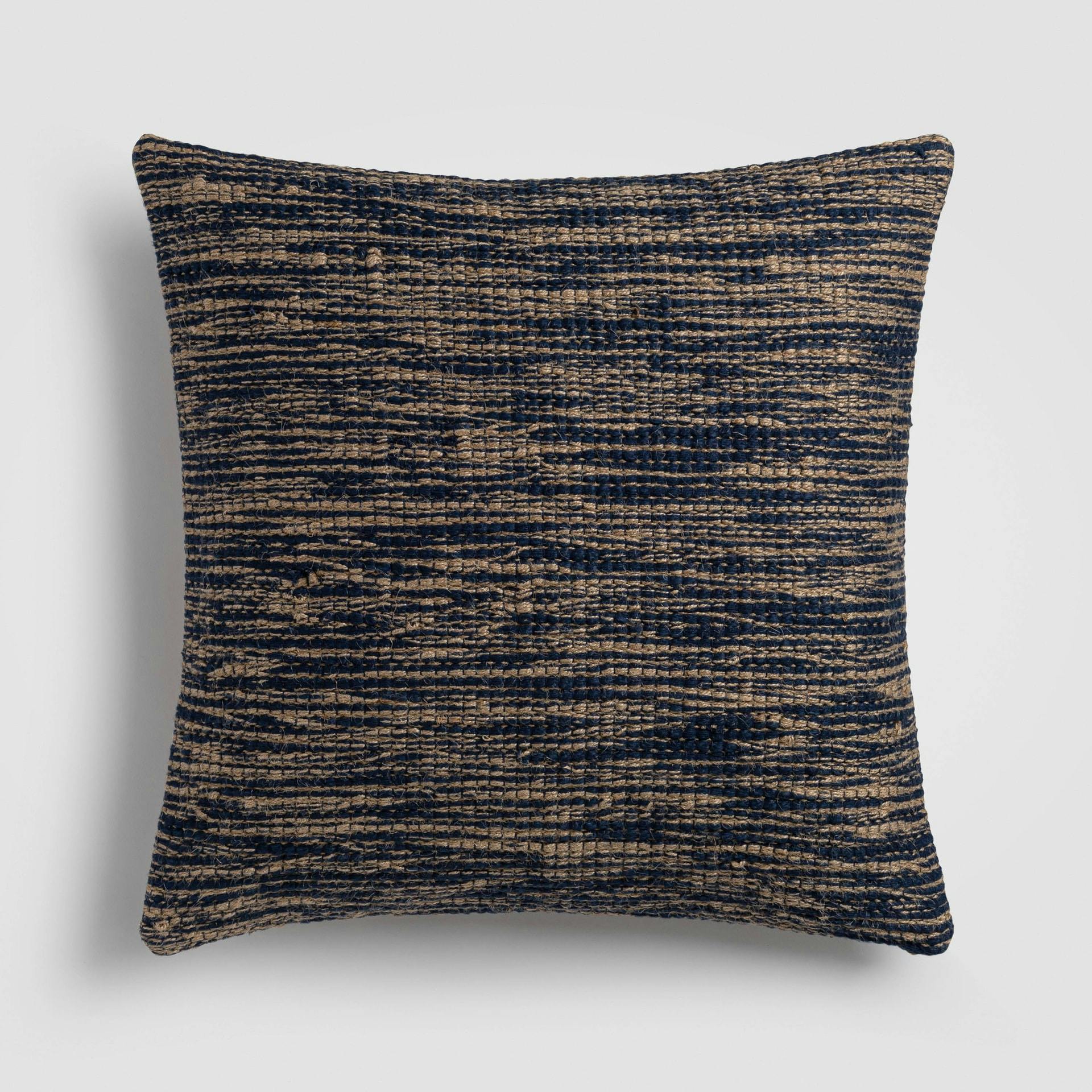 Coastline Blue & Beige Nautical Texture Throw Pillow