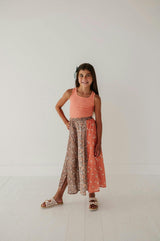 Girls Panel Maxi Skirt in Boho Floral