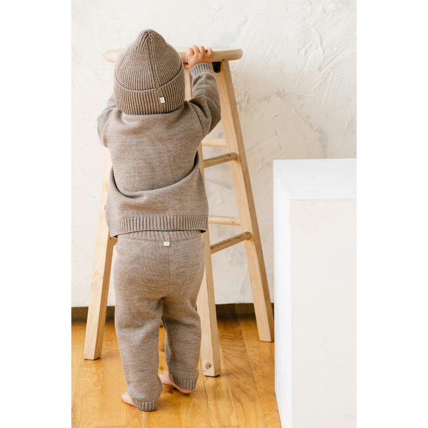 Merino Wool Baby Gift Set in Heather Brown