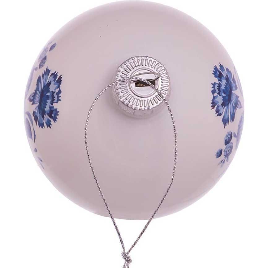 80MM Delft Blue Shiny Glass Ball Ornaments