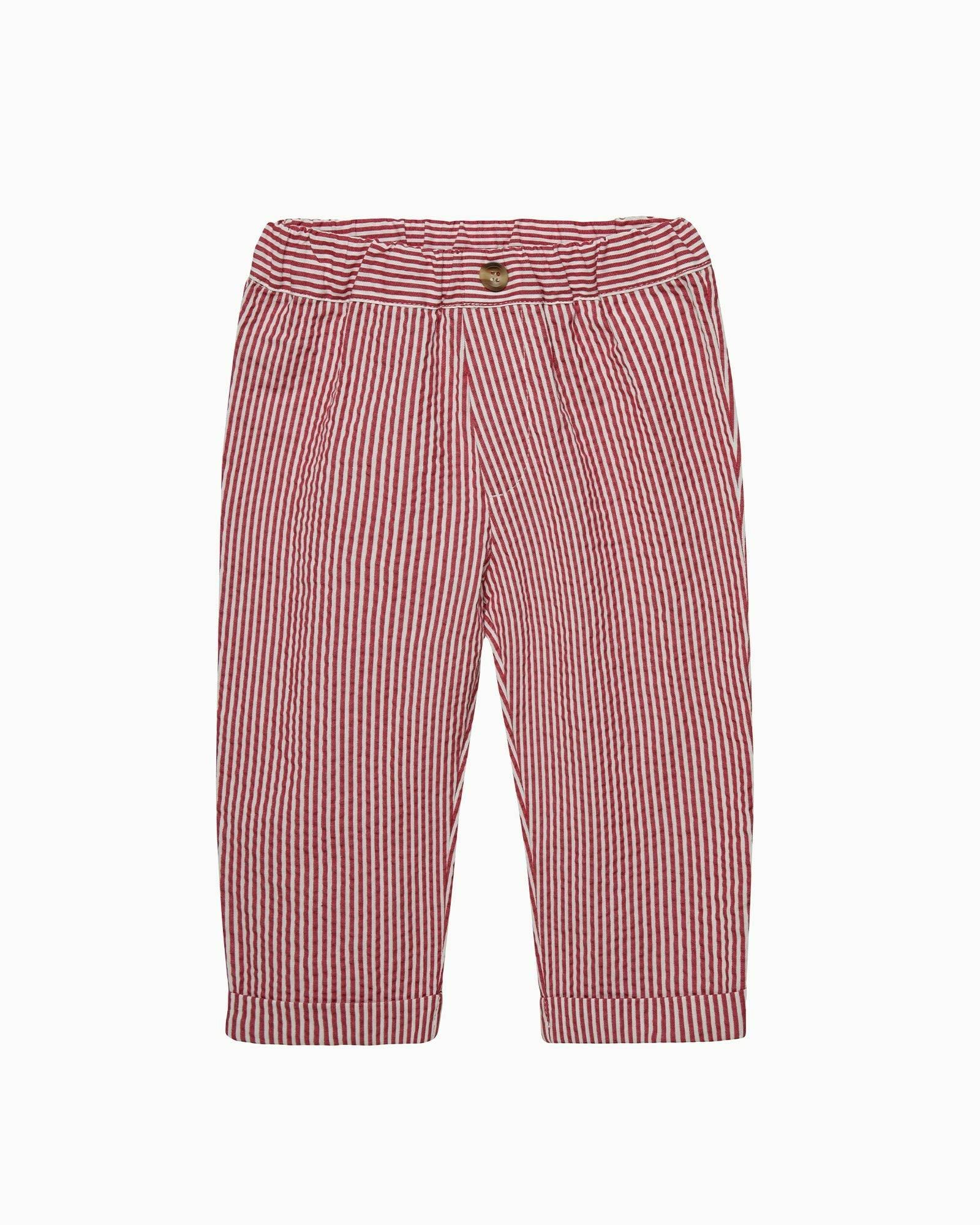 Baby Jacob Pants in Red Stripe