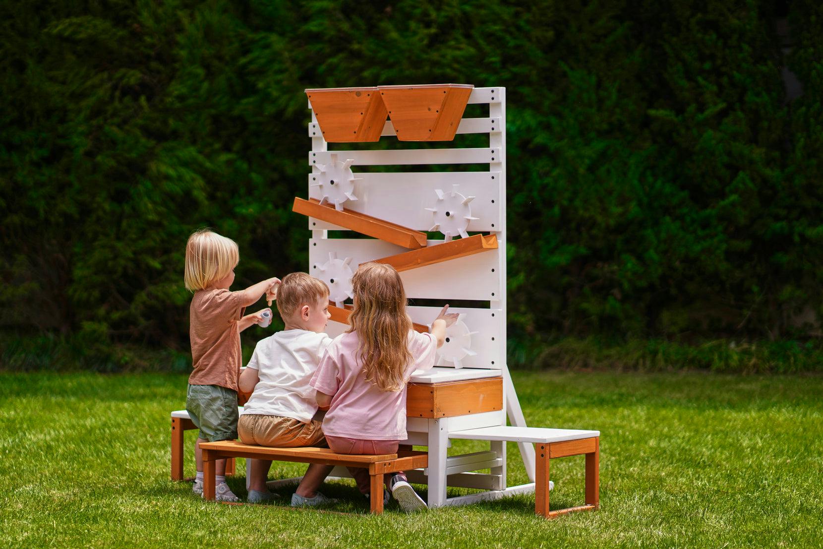 Avenlur Large Wooden Water Table – Multi-Level Sensory Play Station