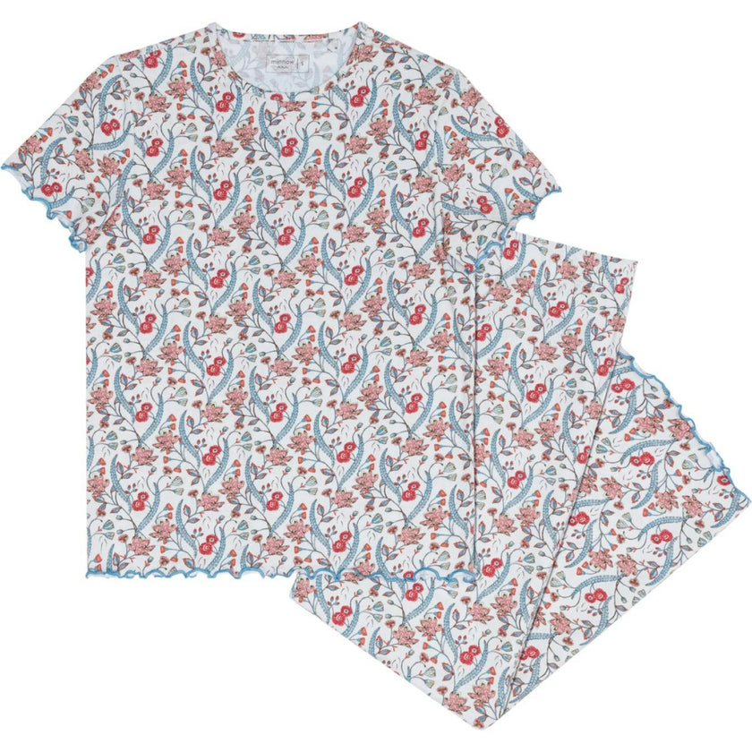 women's mercado bloom short sleeve pima pajamas set