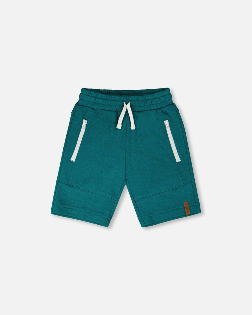 French Terry Shorts With Cross Seams