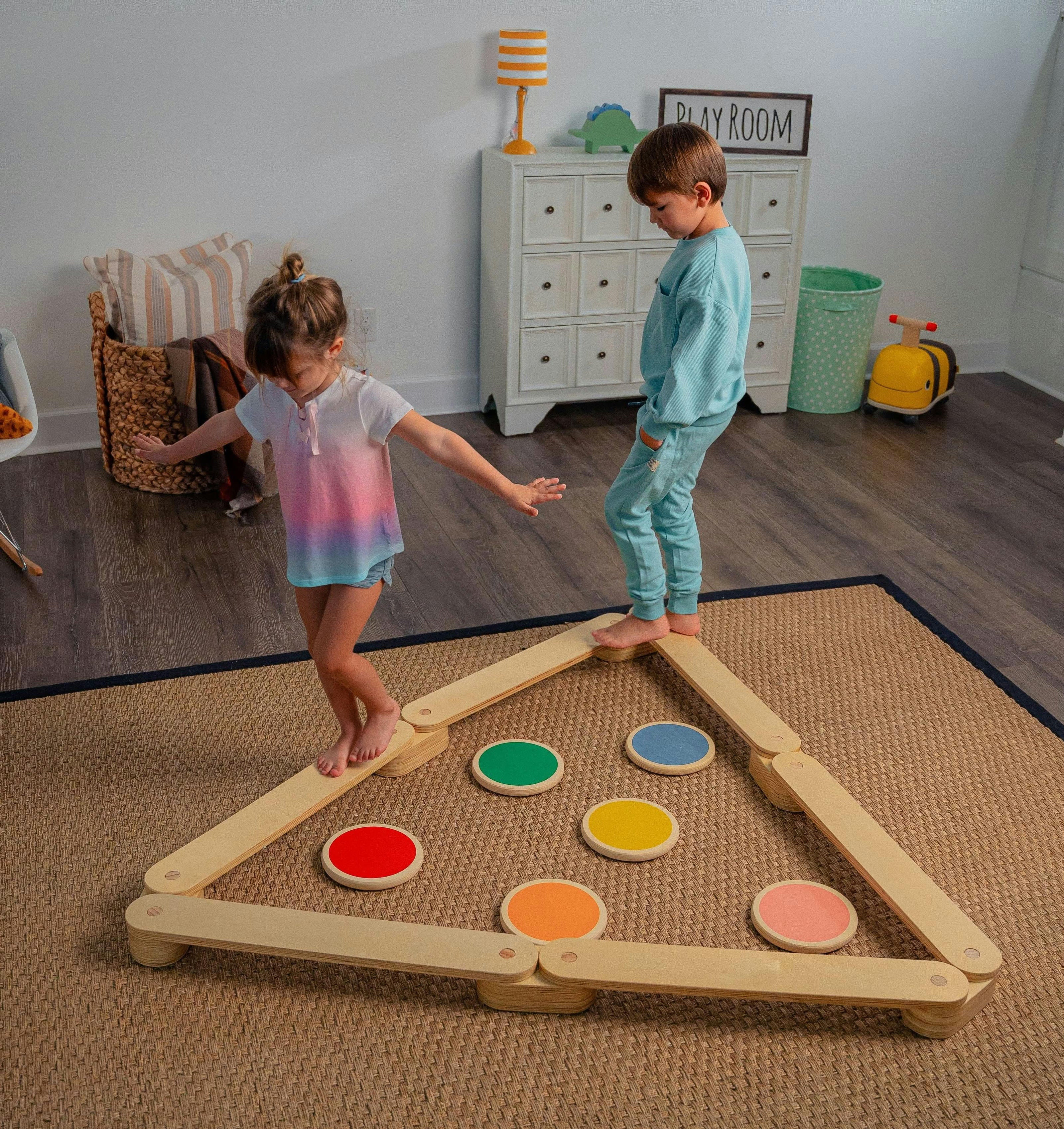 Majesty | Wooden Toddler Balance Beam and Stepping Stones Set with Connectors