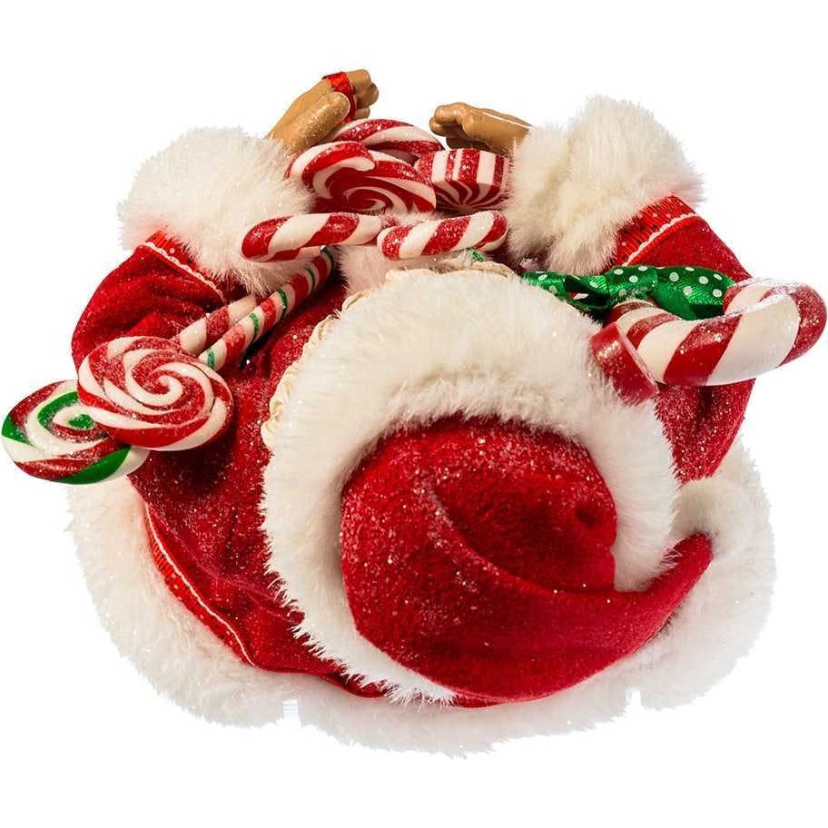 10.5-Inch Fabriché Santa With Christmas Candy and Bag