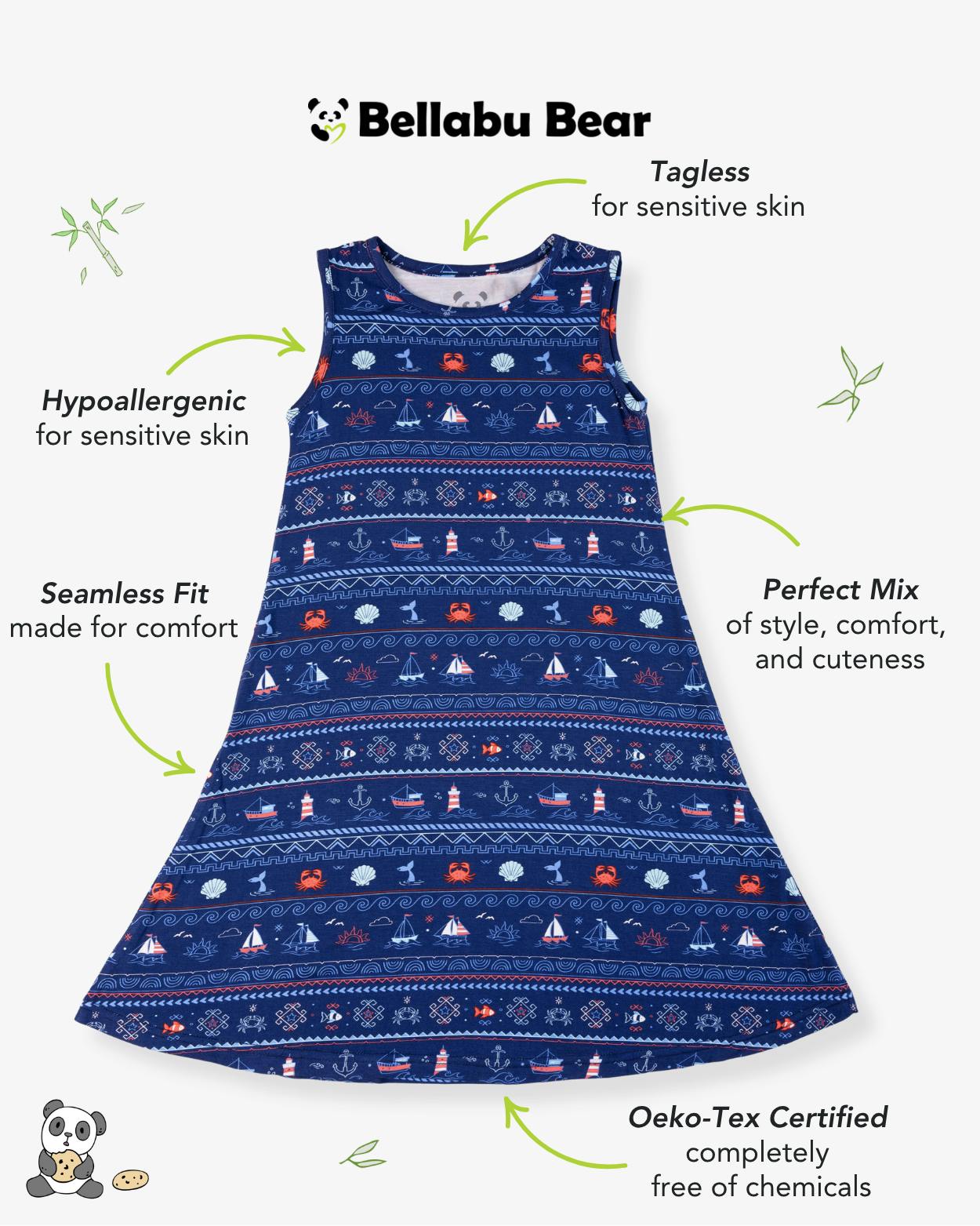 Sail Away Fair Isle Bamboo Girls' Sleeveless Dress