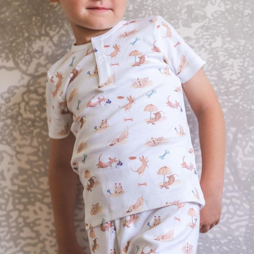 Beach Dogs Unisex Pima Cotton Short Pajama Set