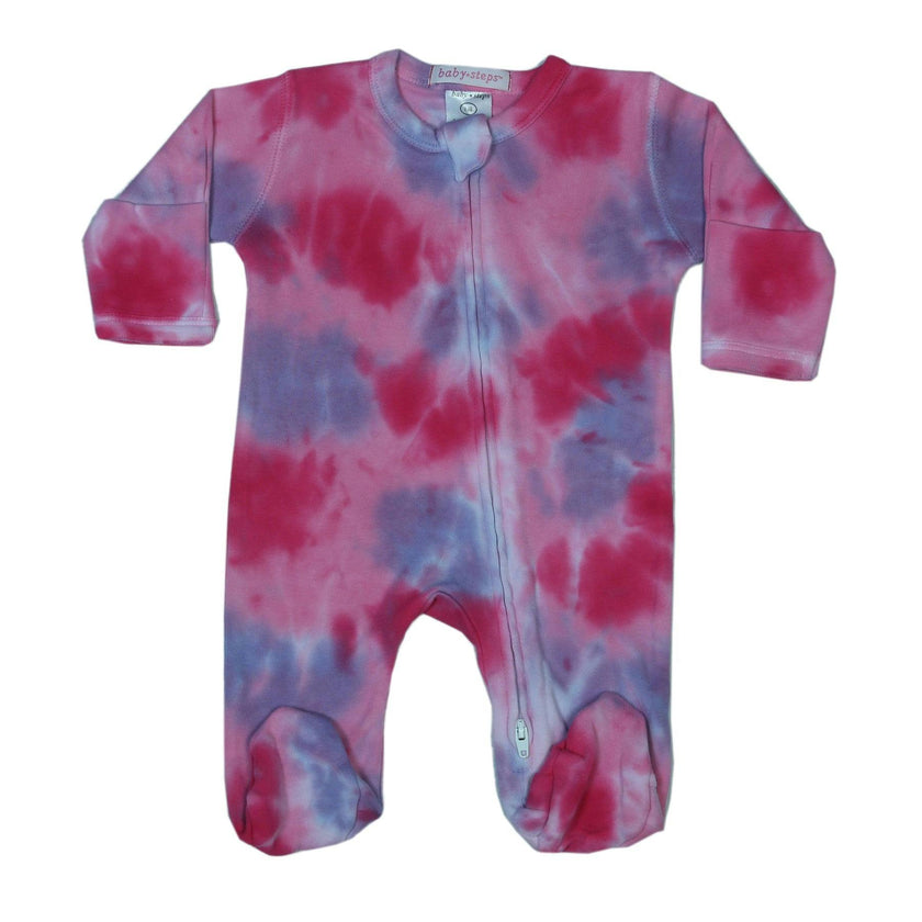 Baby Tie Dye Zipper Footie - Diva