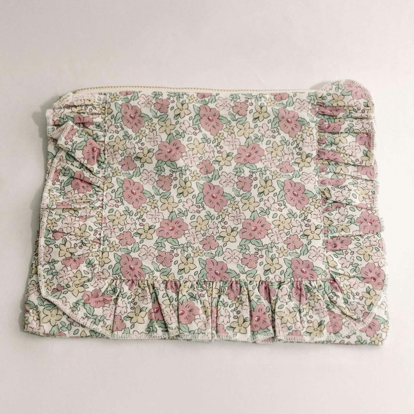 Betsy Ann Timeless Floral Ruffle Zipper Pouch